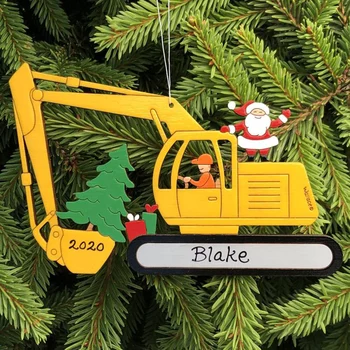 

Cute Christmas Santa Claus Excavator Shape Pendant Home Xmas Tree Decoration