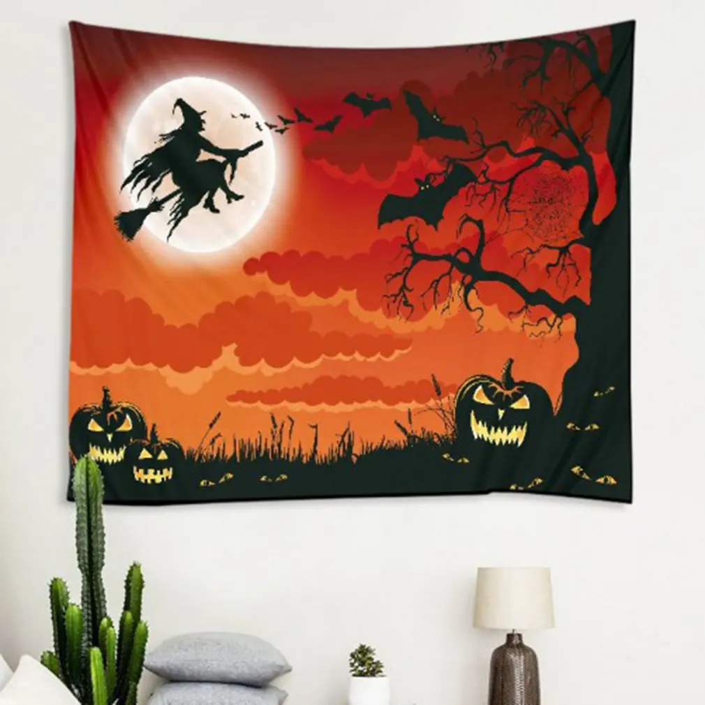 Halloween Tapestry Pumpkins Witch pumpkin Print Wall Hanging Tapestry Art Home Decoration Wall Tapestry