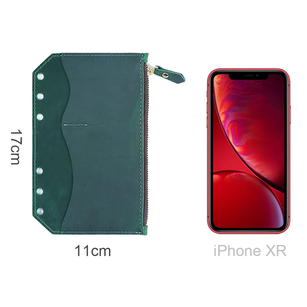 Moterm Настоящая кожа сумка на молнии для A6 Тетрадь аксессуар карты покер мешок