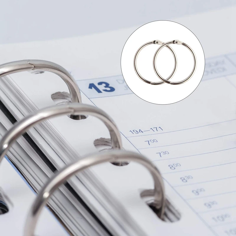 100Pcs 25Mm Loose Leaf Binder Rings Key Rings Book Rings Binder Rings for Scrapbook/Album/Craft