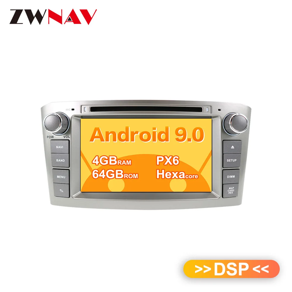 Android 9 DSP MAX 64GB Автомобильный dvd-плеер для Toyota Avensis 2002-2008 T250 gps навигация Мультимедиа Радио магнитофон головное устройство