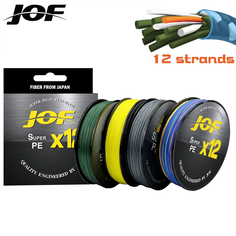 

JOF 0.14-0.4mm 12X High-density Weave Method Fly Fishing Line Super Smooth 300m 500m For Freshwater Saltwater