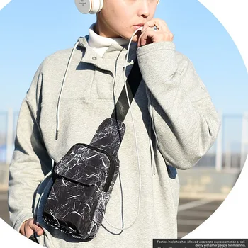 

Fashion Men Chest Packs Wide Strap Sling Bag Unisex Printed Chest Bags for Men Portable Shoulder Bags Crossbody Bag Male Flap