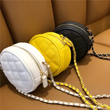 

The new mini round bag in 2020, the Korean version, all-in-one, single-shoulder cross-body bag with rhomb women bag