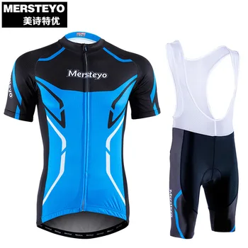 

2020 MERSTEYO Cycling Clothing Bib Short Sets Breathable MTB Clothes Bicycle Sportwears Short sleeve Cycling Jerseys set