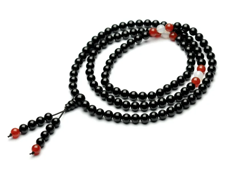 

Chun Yuan Concentration Natural Black Agate 108 Buddha Beads Bracelets Multi-layer Bracelet 6 Mm Women's Accessories