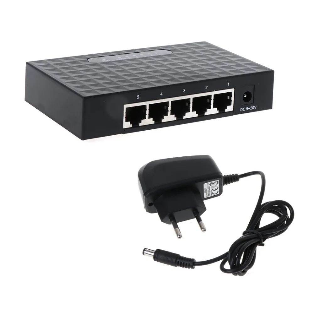 5 портов база гигабитный коммутатор концентратор Fast LAN Ethernet Настольный сетевой коммутатор адаптер ЕС Plug S19 19 Прямая поставка