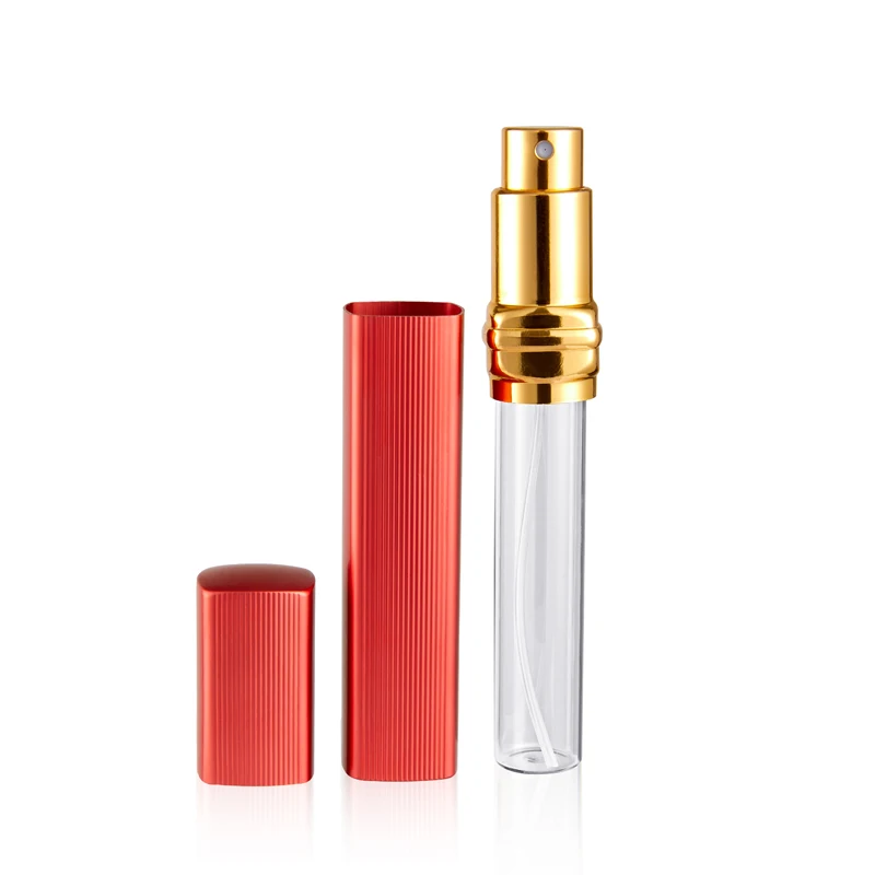 1Pcs 12Ml Metal Case Glass Tank Perfume Bottle Aluminum Nozzle Spray Refillable Bottle Parfum Cosmetic Glass Container 7 Colors