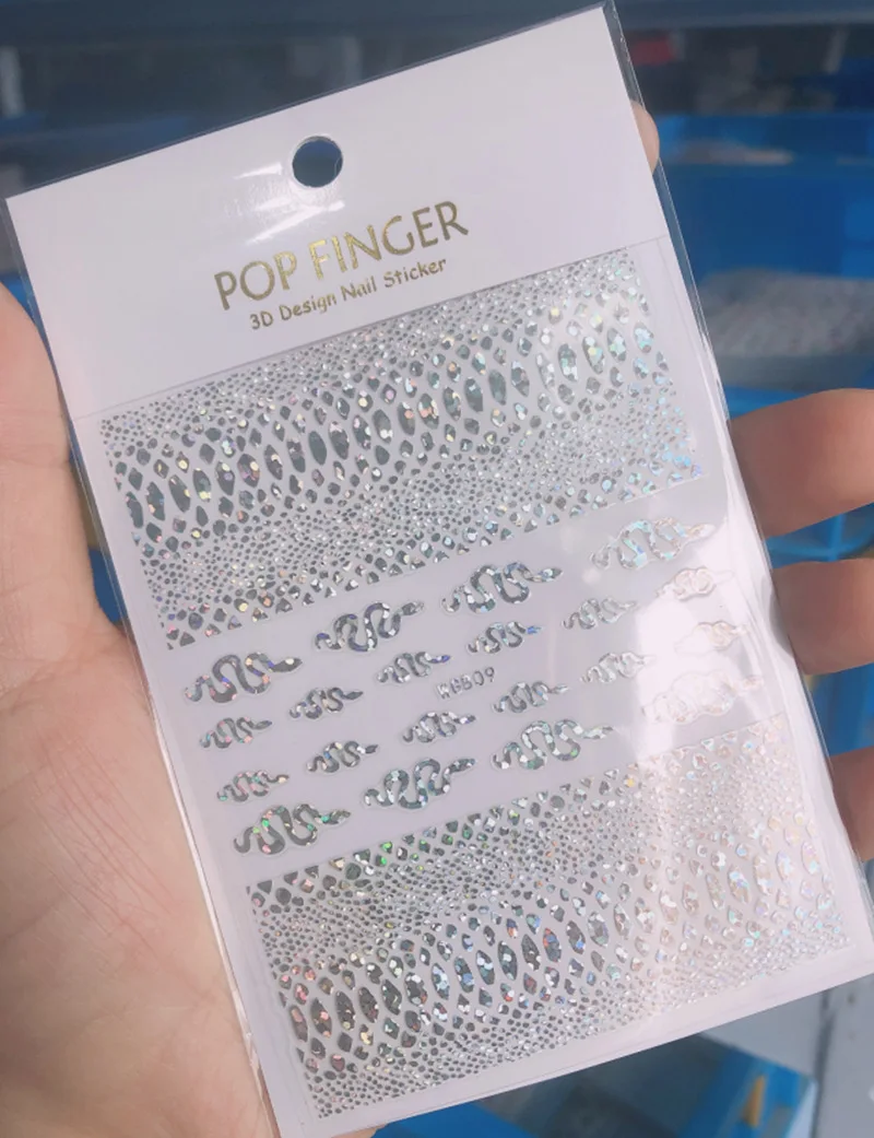 1PCS Multi-Color Laser Reflective Alphabet Nail Art Sticker Kit