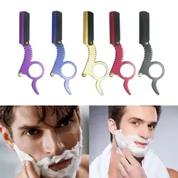 Men Razor Shaving Razor Professional Barber Straight Razor Zinc Alloy Manual Beard Shaving Razor with 1 Blade Skin Care Tools
