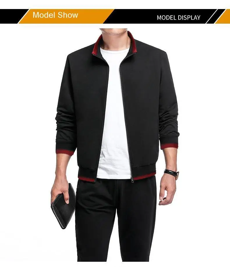 Spring Autumn Men's Sweatshirt Set Two-piece Set Loose Sportwear Suit Casual Wear Tracksuit Men Dad Suit Chandal Hombre