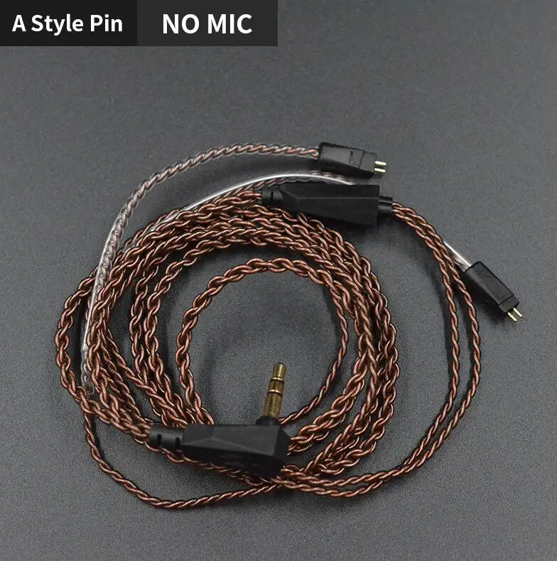A style no mic KZ ZS10 ZST ZS3 кабель высокой чистоты бескислородной меди витой кабель обновления KZ 2pin кабель для KZ Z10 ZST ZSN CCA C10 V80 - Цвет: A style no mic