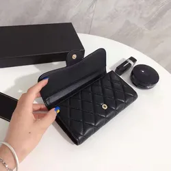 Purse Tri-fold women's wallet rhombic soft wallets wallet women designer wallet