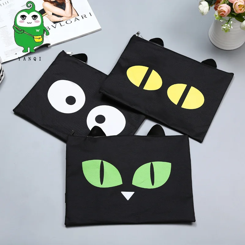 

New Style Expression Zipper Bag File Holder A4 Zipper Bag Cartoon File Holder File Bag