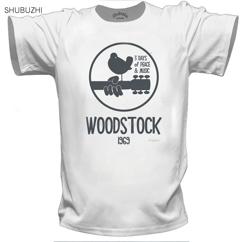 Горячая Распродажа Woodstock 1969 Винтажная футболка мужская и музыкальная хлопковая с
