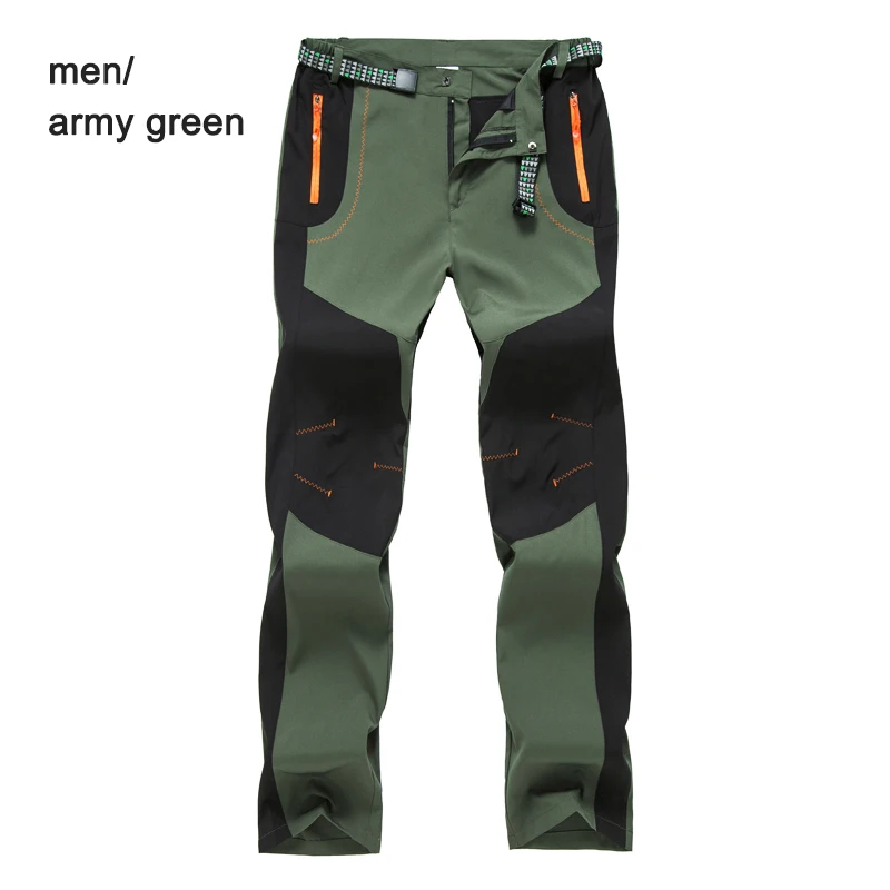men army green PureLeisure мужские и женские штаны для рыбалки быстросохнущие дышащие штаны для походов, рыбалки, кемпинга, походов, спортивных брюк S-4XL - Цвет: men army green