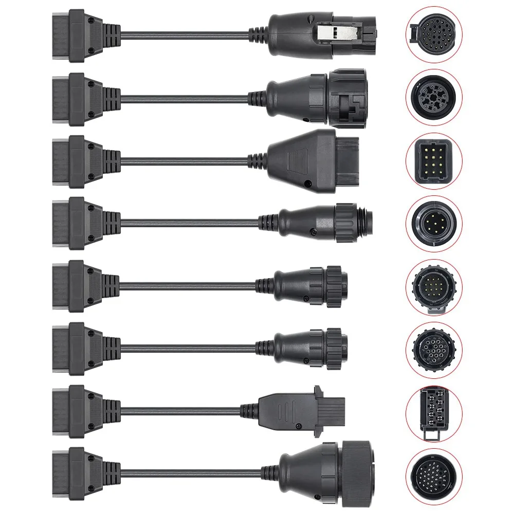 8PCS Full Set Caminh es Cabo para DS150E Caminh o diagn stico OBD2 8pcs-full-set-caminh-es-cabo-para-ds150e-caminh-o-diagn-stico-obd2
