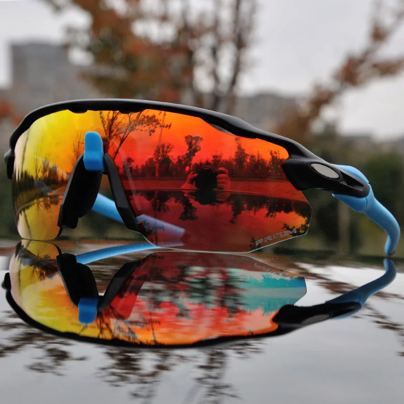 Поляризованные велосипедные очки с 4 линзами, очки для горного велосипеда, очки для велоспорта, очки для спорта на открытом воздухе, очки для велоспорта, солнцезащитные очки с оправой для близорукости - Цвет: RDEU8