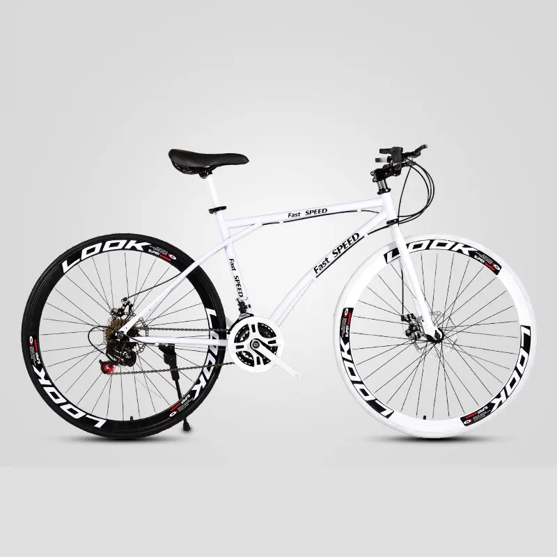 Road Bike 26 Inch Variable Speed Fixed Gear Double Disc Brake Adult Student Men and Women Bicycle Mountain Cross Country