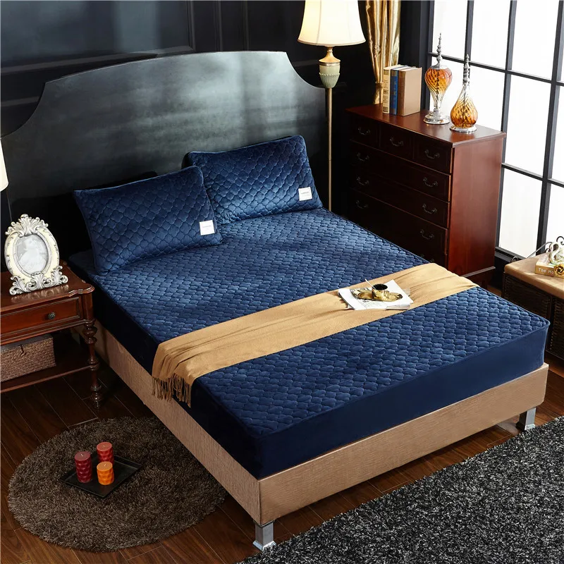 

Mattress Cover Waterproof Protector Bedspread pillowcase cotton quilted bed sheet Coral Fleece Thick Soft Pad for Bed