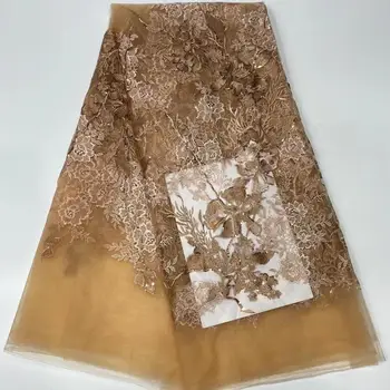 

Wonderful flower embroidery French net lace fabric African tulle lace material PAN383 (5yards/lot)