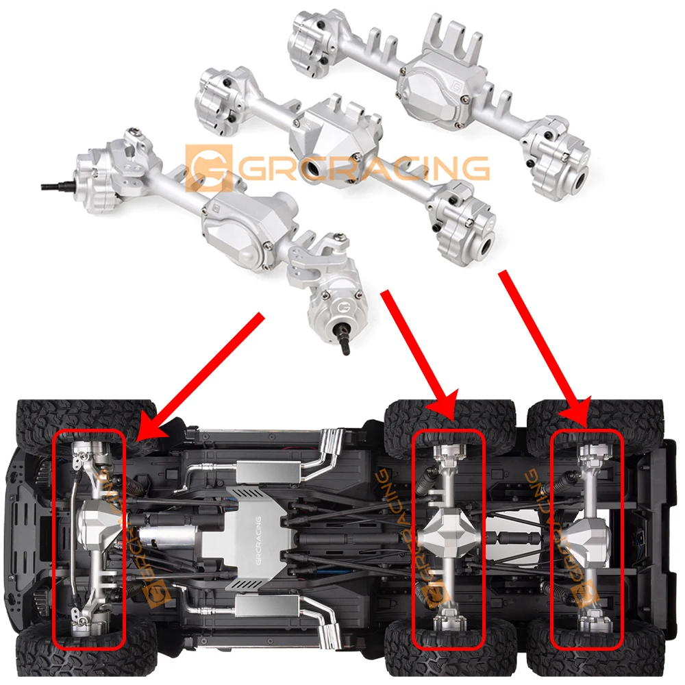 

GRC wilderness axle CNC metal axle aluminum alloy version for 1/10 TRX6 TRX 6 T6 G63 88096-4 Crawler Car upgrade parts