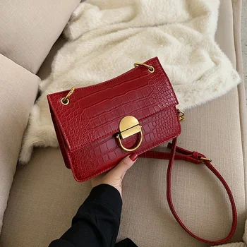 

Stone Pattern PU Leather Solid Color Crossbody Bags For Women 2019 Small Shoulder Messenger Bag Female Handbags