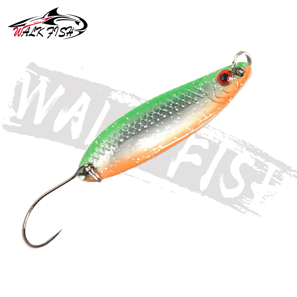 WALK FISH Pesca Isca Artificial Bait Trout Spoon 2.5g 3.5g 5g Copper Metal  Fishing Lure Spoon Lure For Trout Perch Pike Salmon