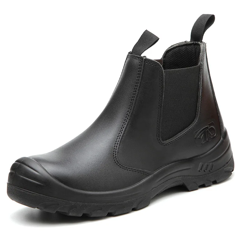 

worker chelsea boots for men fashion steel toe cap boots genuine leather safety shoes outdoors platform work ankle botas protect
