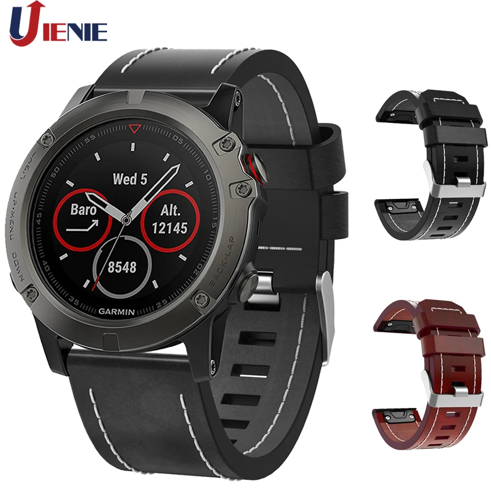 

Leather Strap Watchband for Garmin Fenix 5x Plus/6x Pro/3/3HR/Mk1 Bracelet Band 26mm Quick Release Wristband for Fenix 5xPlus