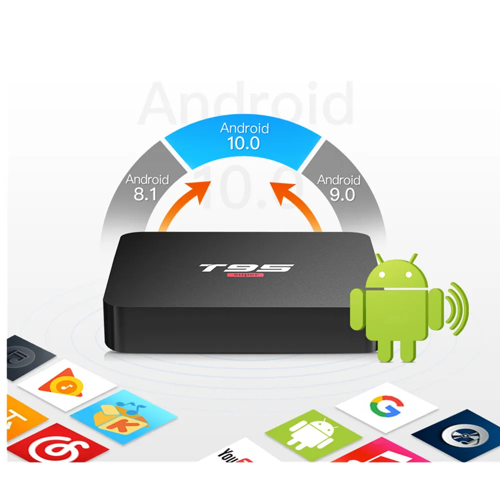 T95 супер Android 10,0 Smart Tv Box Allwinner H3 четырехъядерный 2G 16G 2,4 GHz Wifi 4K Netflix Youtube PK S905X3 медиаплеер