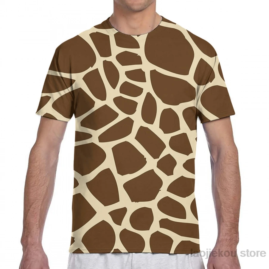 Giraffe Pattern men T-Shirt women all over print fashion girl t shirt boy tops tees summer Short Sleeve tshirts