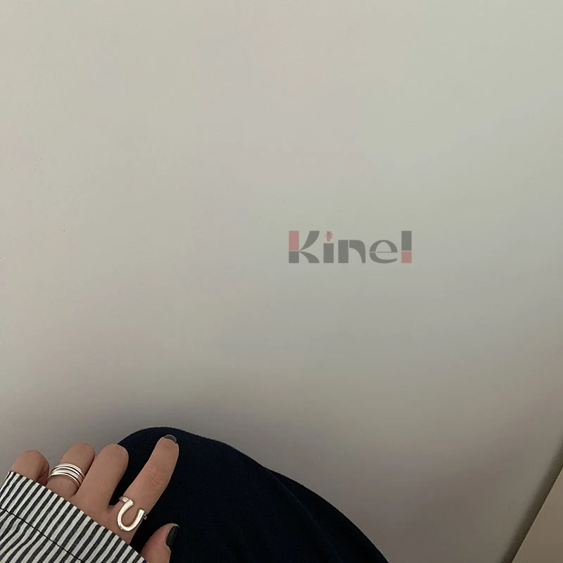 

Kinel Real 925 Sterling Silver Geometric Letter U Adjustable Ring Fine Jewelry For Women Party Personality Accessories Bijoux