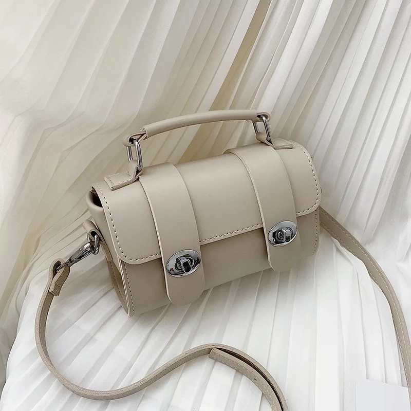 

British wind double belt bag women slung summer fresh Candy-colored students 2019 summer new foreign style shoulder bag