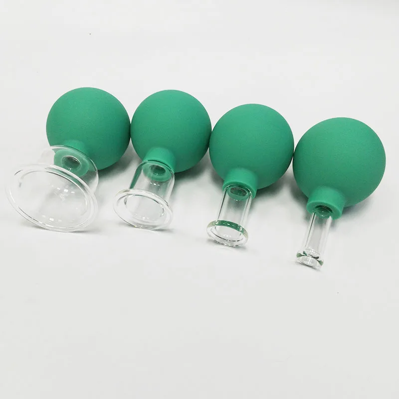 Description Picture 4 of item4PCS Rubber Vacuum Cupping Massager Face Body Glasses Massage Body Cups Anti Cellulite Facial Beauty Chinese Cupping Therapy Set