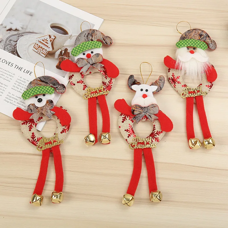 

4PCS/Lot New christmas snowman santa Long legs doll pendant Xmas tree hanger