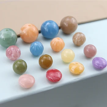 

DIY handmade jewelry accessories big beads pumpkin beads lantern beads resin perforated beads earrings material