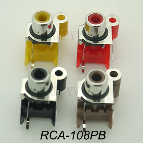 Hicon HI-CEFD-WHT Connettore RCA Presa a pannello contatti dritti