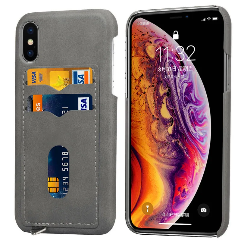 Роскошный чехол из искусственной кожи для iPhone SE 2020 задняя крышка держатель карт