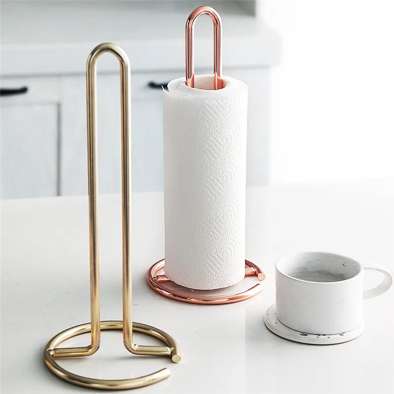 

Kitchen Vertical Roll Holder Paper Napkin Shelf Desktop Paper Towel Storage Holders Tissue Punch-free Storage Rack