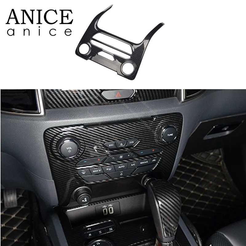 

Carbon fiber color Center Console Button Frame Gold Cover Fit For Ford Ranger Everest Endeavour 2015 2016 2017 2018 2019