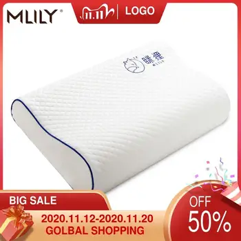 

Mlily Memory Foam Bed Orthopedic Pillow for Neck Pain Sleeping with Embroidered Pillowcase 60*30cm