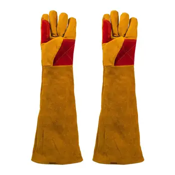 

23.6 Inch Long Sleeves Welding Safety Gloves Cotton Lined Gloves Heat Resistant Stove Fire And Barbecue Glove Home Living Gadget