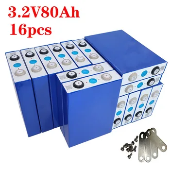 

2020 NEW 16PCS 3.2V 80Ah Lithium Iron Phosphate Cell lifepo4 battery solar 24V160Ah 48V80Ah cells not 120Ah100Ah EU US TAX FREE