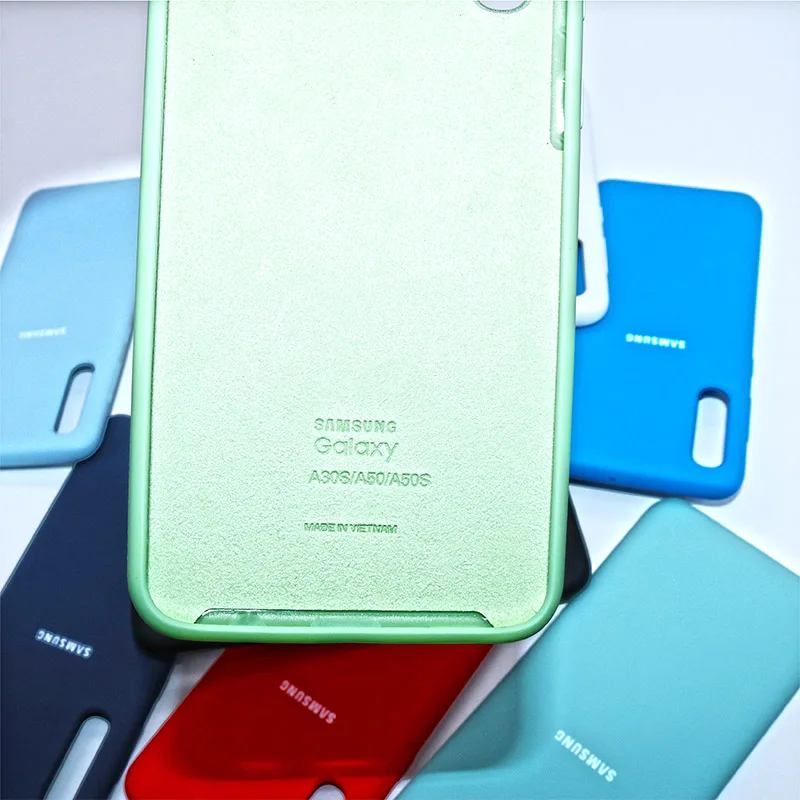 Чехол для Samsung A50 оригинальная Жидкая силиконовая мягкая защитная задняя крышка