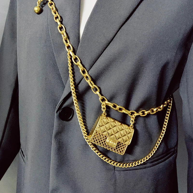 Women Chain Belt Gold Metal Chain Belt For Women Mini Waist Bag Waistband Tassel