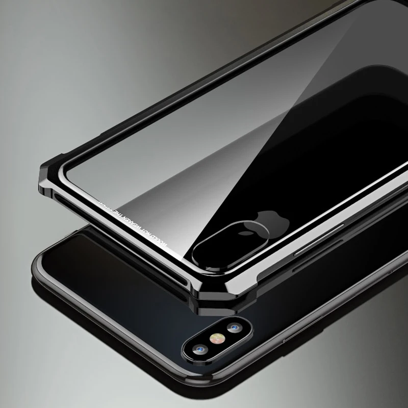 Nohon для Iphone XR стекло противоударный жесткий чехол для Iphone XS Max 7 8 Plus Алюминиевый металлический защитный бампер чехол для Iphone 8 7 Plus