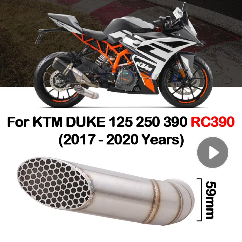 Brand new motorcycle exhaust mid pipe with muffler for KTM 390/250/125 duke 2017-2018 mid pipe with muffler 
