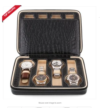 

Watch Storage Box 1Pc 8 Grids PU Leather Watch Storage Travel Box Display Case Organizer Black for automatic watches