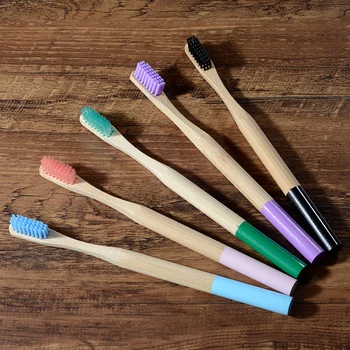 

10pcs/Set Natural Pure Bamboo Toothbrush Soft-bristle Charcoal Square Wooden Handle Toothbrushes Dental Care Tools For Adults